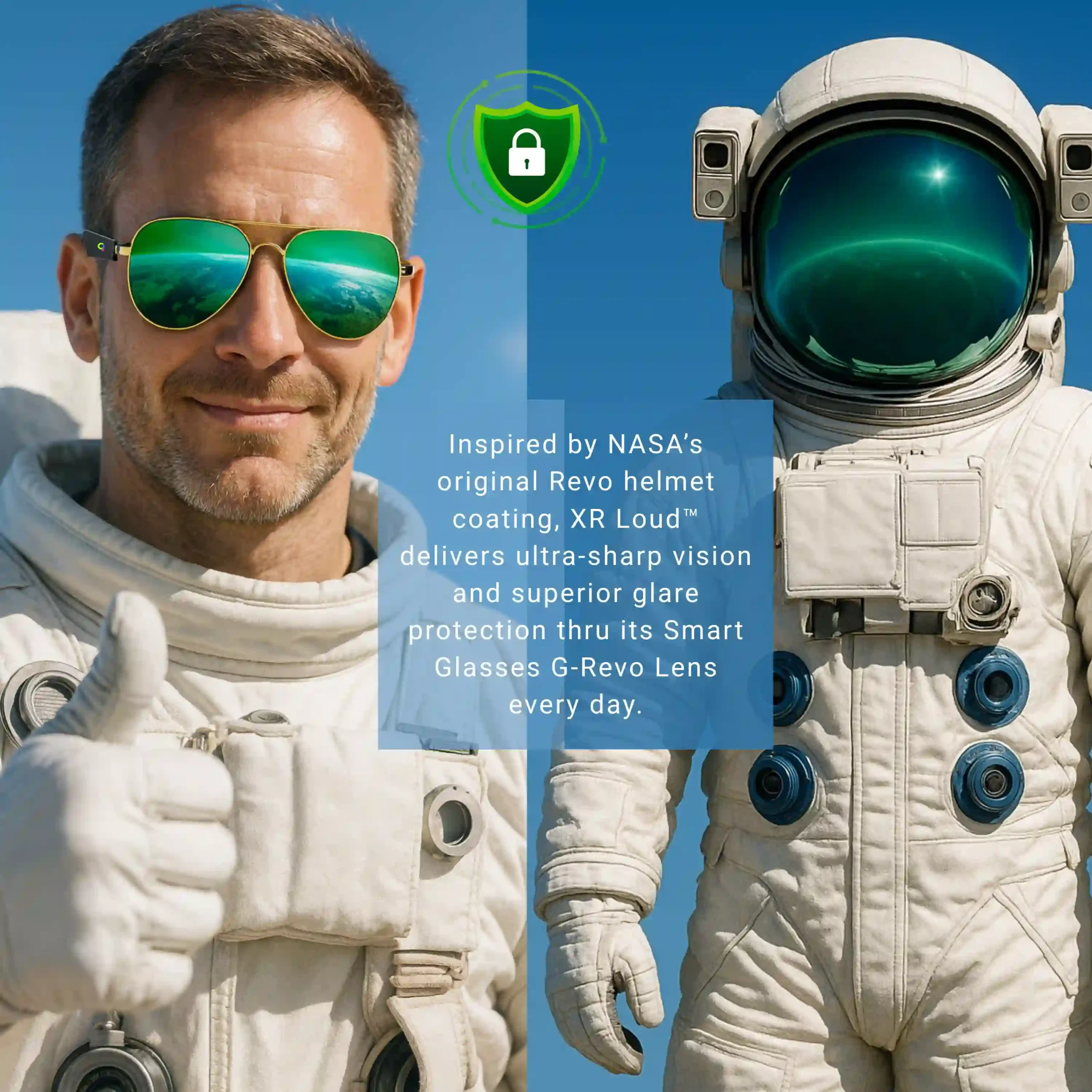 UV400 polarized anto bluelight Sunglasses See from the eyes of Astronaut