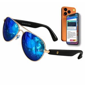 smart glasses with bluetooth for men women - Mirror Blue Aviator polarized sunglasses best 2026